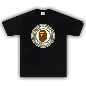 BAPE Layered Line Camo Busy Works Tee 'Black/Beige'