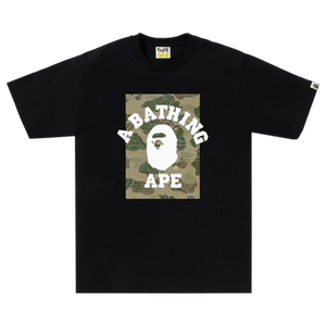 BAPE Layered Line Camo On College Tee 'Black/Beige'