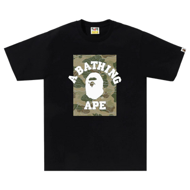 BAPE Layered Line Camo On College Tee 'Black/Beige'