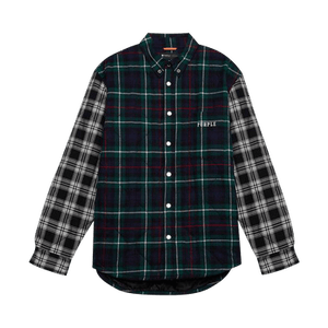 PURPLE BRAND Quilted Plaid Shirt 'Green'