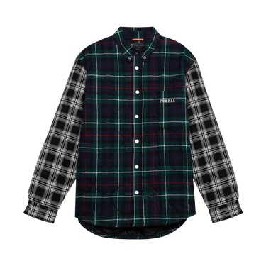 PURPLE BRAND Quilted Plaid Shirt 'Green'