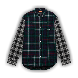 PURPLE BRAND Quilted Plaid Shirt 'Green'