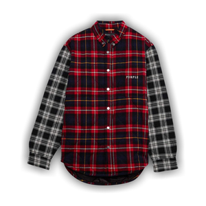 PURPLE BRAND Quilted Plaid Shirt 'Red'