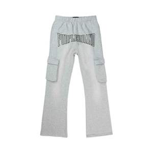 PURPLE BRAND Flared Cargo Sweatpants 'Heather'