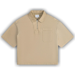 Rhude Boxy Half Zip Spray Short-Sleeve Shirt 'Khaki'