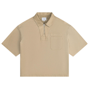 Rhude Boxy Half Zip Spray Short-Sleeve Shirt 'Khaki'