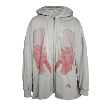 Rick Owens Ron Jumbo Peter Jacket 'Pearl/Cardinal Red'