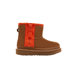 UGG Classic Mini Zipper Tape Logo Boot Toddler 'Chestnut'