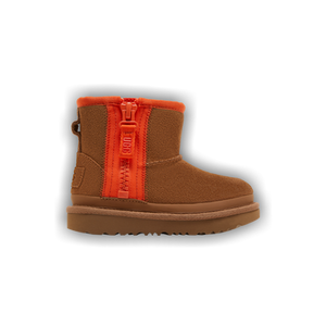 UGG Classic Mini Zipper Tape Logo Boot Toddler 'Chestnut'