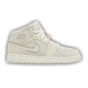 Air Jordan 1 Mid SE Craft GS 'Pale Ivory'