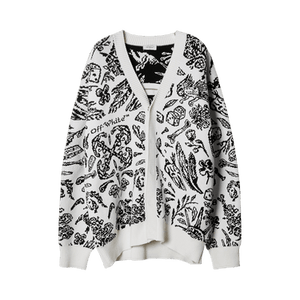Off-White Tattoo All Over Knit Cardigan 'White/Black'