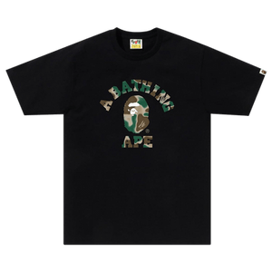 BAPE Liquid Camo College Tee 'Black/Olive Drab'