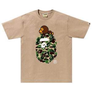 BAPE ABC Camo Milo On Big Ape Tee 'Beige/Green'