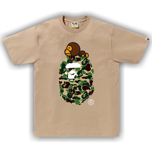 BAPE ABC Camo Milo On Big Ape Tee 'Beige/Green'