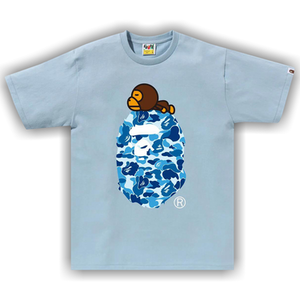 BAPE ABC Camo Milo On Big Ape Tee 'Sax/Blue'