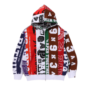 BAPE Fans Scarf Full Zip Hoodie 'Multicolor'