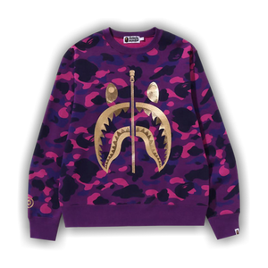 BAPE Color Camo Shark Crewneck 'Purple'