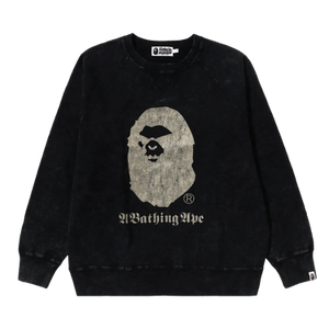 BAPE A Bathing Ape Overdye Relaxed Fit Crewneck 'Black'