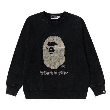 BAPE A Bathing Ape Overdye Relaxed Fit Crewneck 'Black'