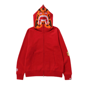 BAPE Tiger Full Zip Hoodie 'Red'