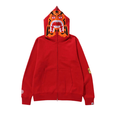 BAPE Tiger Full Zip Hoodie 'Red'