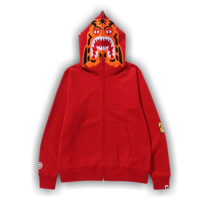 BAPE Tiger Full Zip Hoodie 'Red'