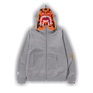 BAPE Tiger Full Zip Hoodie 'Grey'