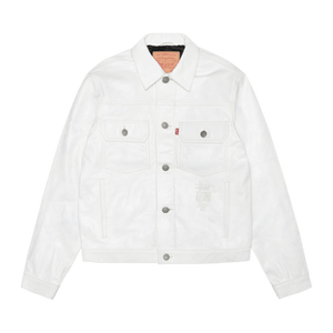 Stussy x Levi's Leather Trucker Jacket 'Tofu'