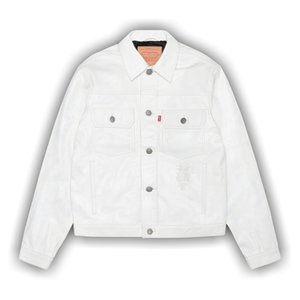 Stussy x Levi's Leather Trucker Jacket 'Tofu'