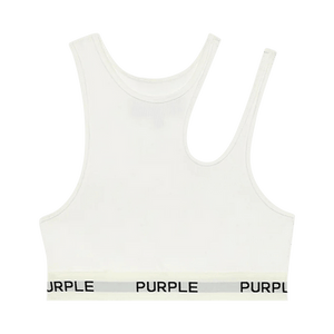 PURPLE BRAND Rib Cut Out Bralette 'White'