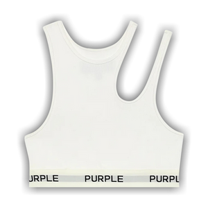 PURPLE BRAND Rib Cut Out Bralette 'White'