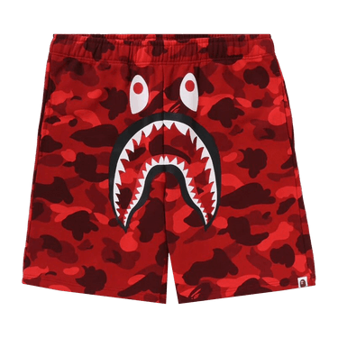 BAPE ABC Camo Shark Sweatshorts 'Red'