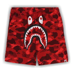 BAPE ABC Camo Shark Sweatshorts 'Red'