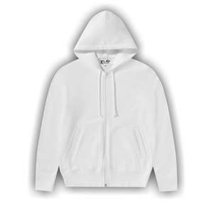 Comme des Garçons PLAY Back Emblem Zip Hoodie 'White'