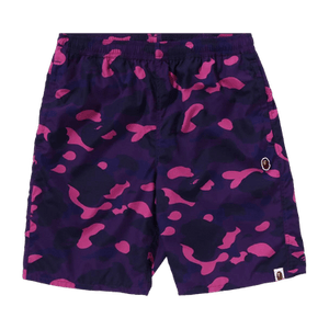 BAPE Color Camo Ape Head One Point Beach Shorts 'Purple'