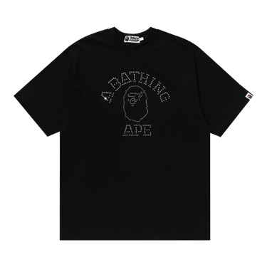 BAPE Rhinestone College Relaxed Fit Tee 'Black'
