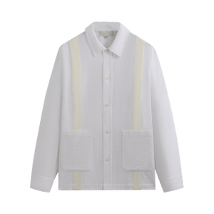 Kith Seersucker Long-Sleeve Boxy Collared Overshirt 'White'