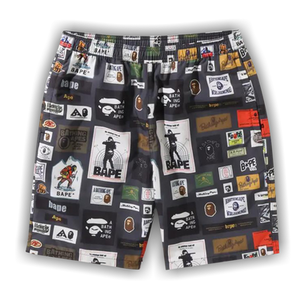 BAPE Multi Label Beach Shorts 'Multicolor'