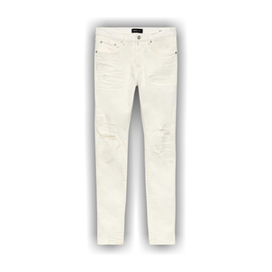 PURPLE BRAND Low Rise Slim Jeans 'White Light Destroy'