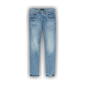 PURPLE BRAND Low Rise Slim Jeans 'Light Indigo Vintage Abrasions'