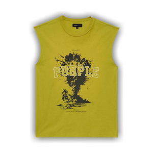 PURPLE BRAND Textured Jersey Sleeveless T-Shirt 'Green'