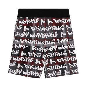 BAPE Graffiti Check Shorts 'Black/Red'