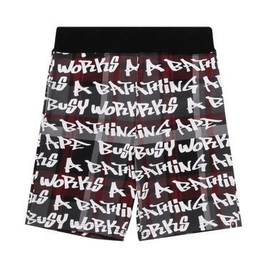 BAPE Graffiti Check Shorts 'Black/Red'