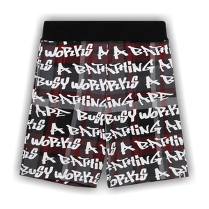 BAPE Graffiti Check Shorts 'Black/Red'