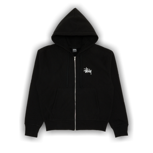 Stussy Basic Logo Zip Up Hoodie 'Black'
