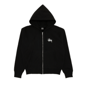 Stussy Basic Logo Zip Up Hoodie 'Black'