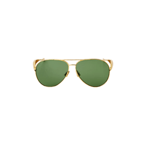 Bottega Veneta Sardine Aviator Sunglasses 'Gold/Green'