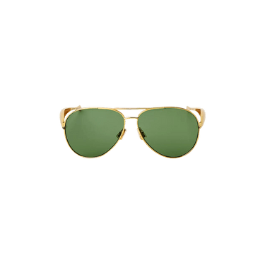Bottega Veneta Sardine Aviator Sunglasses 'Gold/Green'