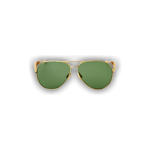 Bottega Veneta Sardine Aviator Sunglasses 'Gold/Green'