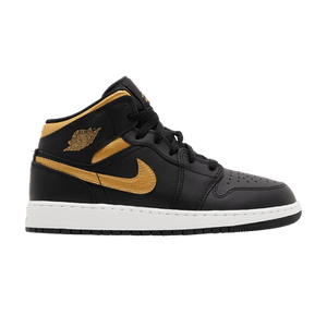 Air Jordan 1 Mid GS 'Black Metallic Gold'